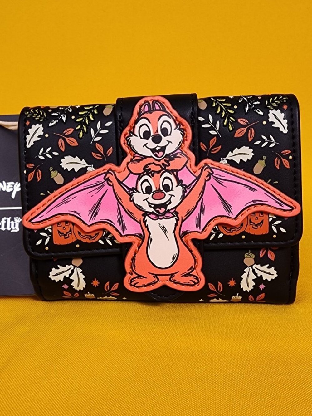 Loungefly Disney Chip N' Dale Bat Costume Halloween Fall Autumn Flap Wallet NEW